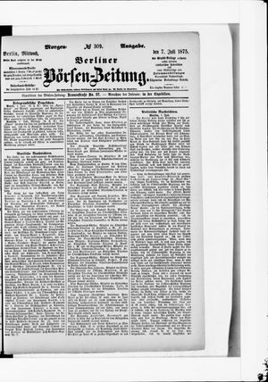 Berliner Börsen-Zeitung vom 07.07.1875