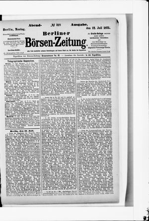 Berliner Börsen-Zeitung on Jul 12, 1875