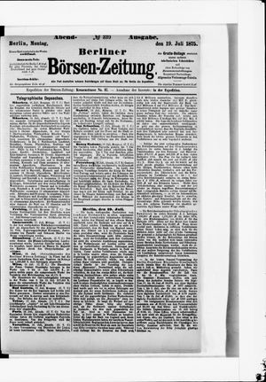 Berliner Börsen-Zeitung vom 19.07.1875