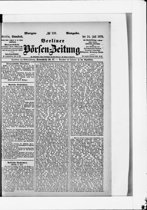 Berliner Börsen-Zeitung on Jul 24, 1875