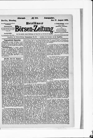 Berliner Börsen-Zeitung vom 17.08.1875