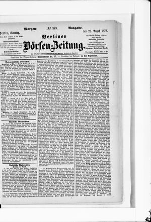 Berliner Börsen-Zeitung vom 22.08.1875