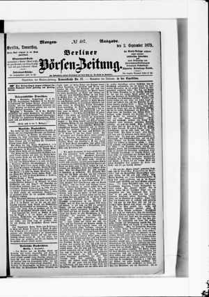 Berliner Börsen-Zeitung on Sep 2, 1875