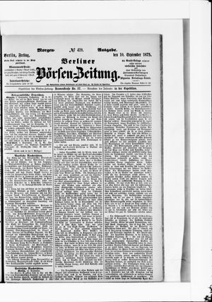 Berliner Börsen-Zeitung on Sep 10, 1875