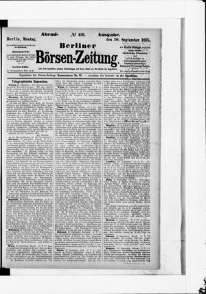 Berliner Börsen-Zeitung on Sep 20, 1875