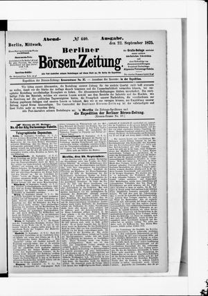 Berliner Börsen-Zeitung vom 22.09.1875