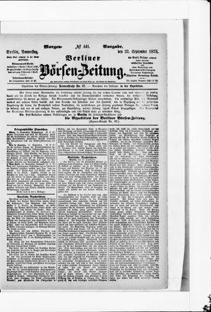 Berliner Börsen-Zeitung on Sep 23, 1875