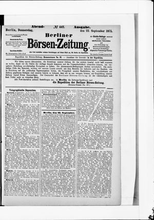 Berliner Börsen-Zeitung vom 23.09.1875