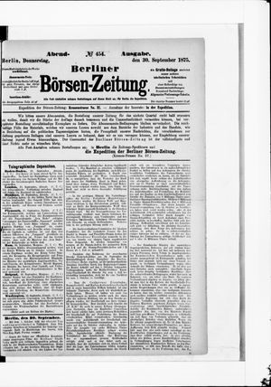 Berliner Börsen-Zeitung on Sep 30, 1875
