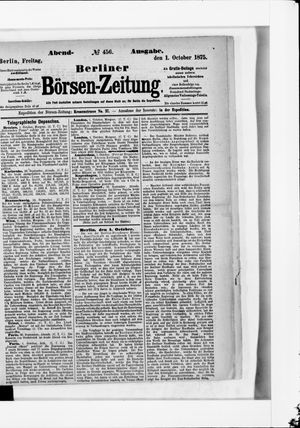 Berliner Börsen-Zeitung vom 01.10.1875
