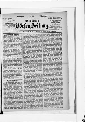 Berliner Börsen-Zeitung vom 22.10.1875