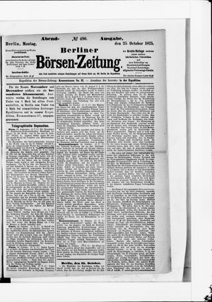 Berliner Börsen-Zeitung on Oct 25, 1875