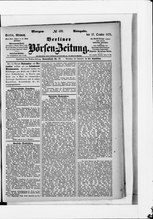 Berliner Börsen-Zeitung on Oct 27, 1875