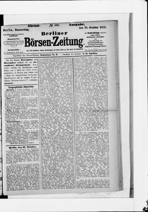 Berliner Börsen-Zeitung vom 28.10.1875