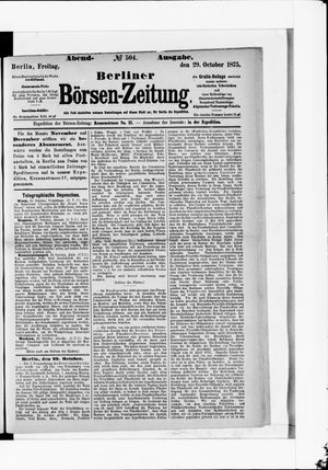 Berliner Börsen-Zeitung vom 29.10.1875
