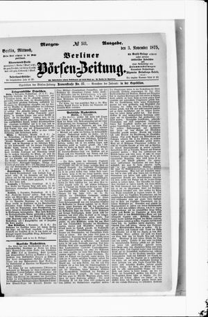Berliner Börsen-Zeitung vom 03.11.1875