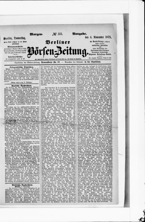 Berliner Börsen-Zeitung on Nov 4, 1875