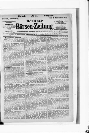 Berliner Börsen-Zeitung vom 04.11.1875