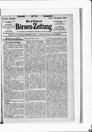 Berliner Börsen-Zeitung vom 08.11.1875