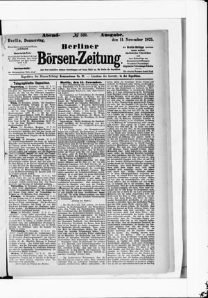 Berliner Börsen-Zeitung vom 11.11.1875
