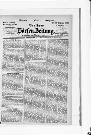 Berliner Börsen-Zeitung vom 14.11.1875