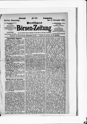Berliner Börsen-Zeitung vom 18.11.1875