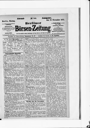 Berliner Börsen-Zeitung on Nov 22, 1875