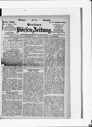 Berliner Börsen-Zeitung vom 23.11.1875