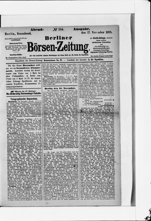 Berliner Börsen-Zeitung vom 27.11.1875