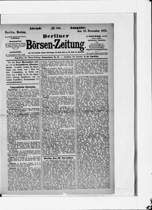 Berliner Börsen-Zeitung vom 29.11.1875