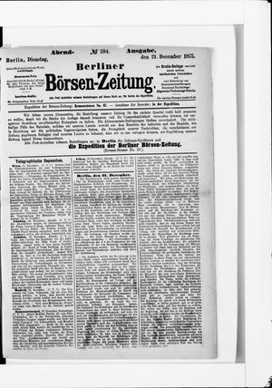 Berliner Börsen-Zeitung vom 21.12.1875