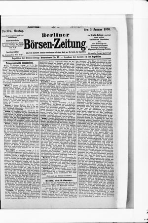 Berliner Börsen-Zeitung vom 03.01.1876