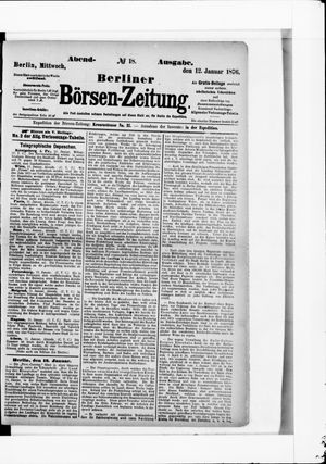 Berliner Börsen-Zeitung vom 12.01.1876