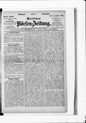 Berliner Börsen-Zeitung vom 14.01.1876