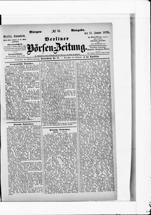 Berliner Börsen-Zeitung vom 15.01.1876