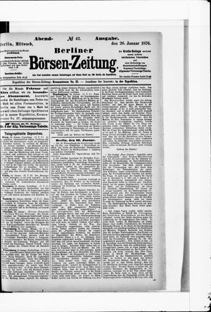 Berliner Börsen-Zeitung vom 26.01.1876