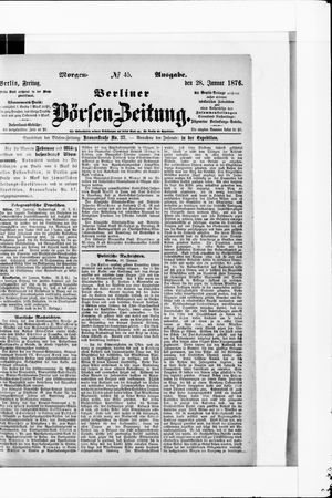 Berliner Börsen-Zeitung on Jan 28, 1876