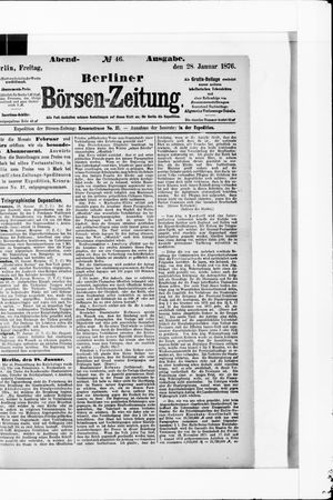 Berliner Börsen-Zeitung on Jan 28, 1876