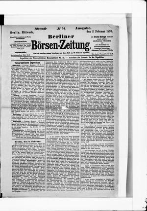 Berliner Börsen-Zeitung vom 02.02.1876