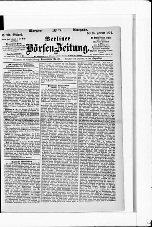Berliner Börsen-Zeitung vom 16.02.1876