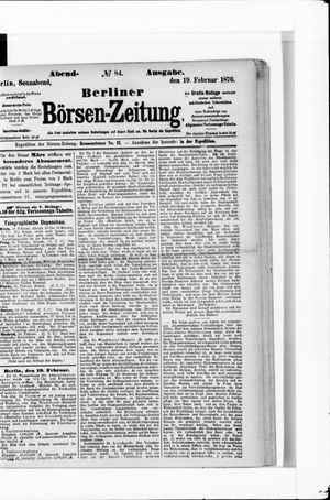 Berliner Börsen-Zeitung vom 19.02.1876