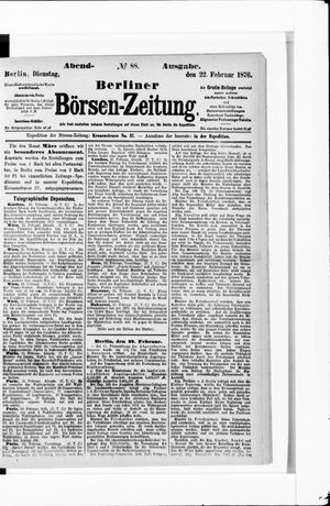 Berliner Börsen-Zeitung vom 22.02.1876