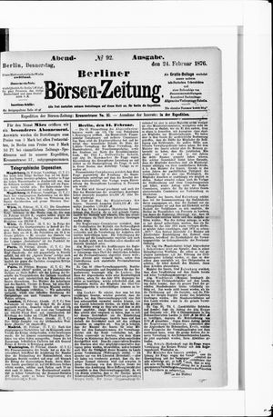 Berliner Börsen-Zeitung vom 24.02.1876