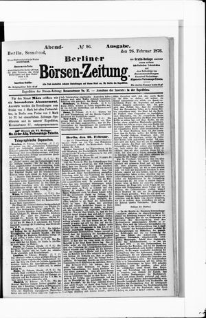 Berliner Börsen-Zeitung vom 26.02.1876