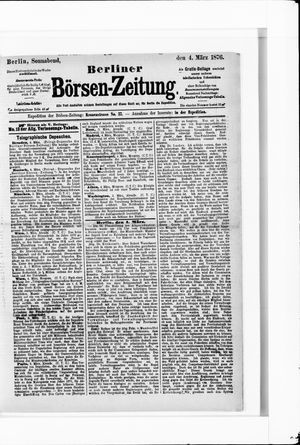 Berliner Börsen-Zeitung vom 04.03.1876