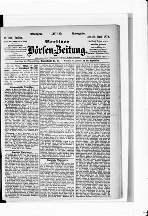 Berliner Börsen-Zeitung vom 21.04.1876