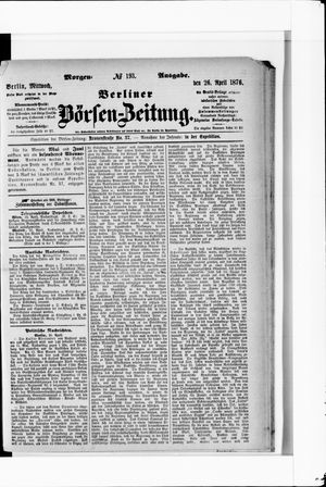 Berliner Börsen-Zeitung vom 26.04.1876