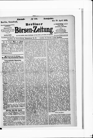 Berliner Börsen-Zeitung vom 29.04.1876