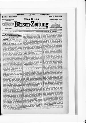 Berliner Börsen-Zeitung vom 13.05.1876