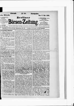Berliner Börsen-Zeitung vom 17.05.1876